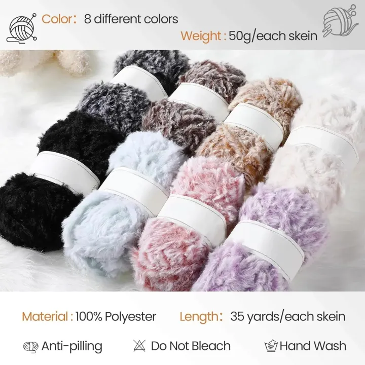 1%20Skein%2050%20Grams%20Super%20Soft%20Fur%20Yarn%20Chunky%20Fluffy%20Faux%20Fur%20Yarn%20Eyelash%20Yarn%20for%20Crochet%20Knit%20Scarf%20Accessories%20and%20Blankets%20-%20Image%202