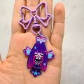 Anime Panty & Stocking with Garterbelt Bowknot KeyChain Kawaii Figure Acrylic Keyrings Backpack Pendant For Fans Christmas .