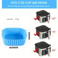 1 square silicone air fryer liner is reusable and can be used for dishwasher cleaning, ovens, baking tools, and kitchen gadgets. 