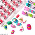 12 / 24 Pcs Kids Short Clear False Nails Press on Nails for Kids -   Children Fake Nails Kids Girls Stick on Nails for Kids Full Cover Cute Pre-Glue Acrylic Fake  Kits Sets . 