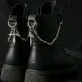 2Pcs Gothic Retro Spear Shaped Pendant Boot Chain Silver Metal Detachable Shoe Chain punk Boot Decoration Accessories. 