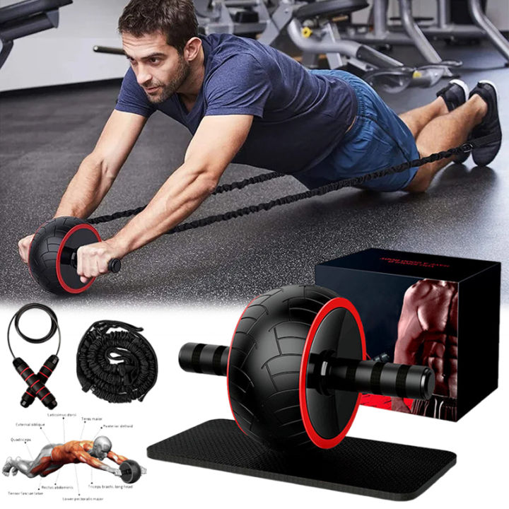 Abdominal Trainer Widened Silent Detachable Ab Wheel Combo Kit Core ...