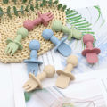 New Little Bear Pattern Baby Food Spoon Fork Short Spoon Fork Easy to Grasp and Clean. 