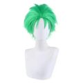 Anime Slicked-back green wig Short Layer Roronoa Zoro Comic Cosplay Wigs. 
