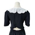 New White Women's Fashion Lace Collar New Organza Embroidery White Detachable Shirt Lace Up Shawl Fake Collar. 