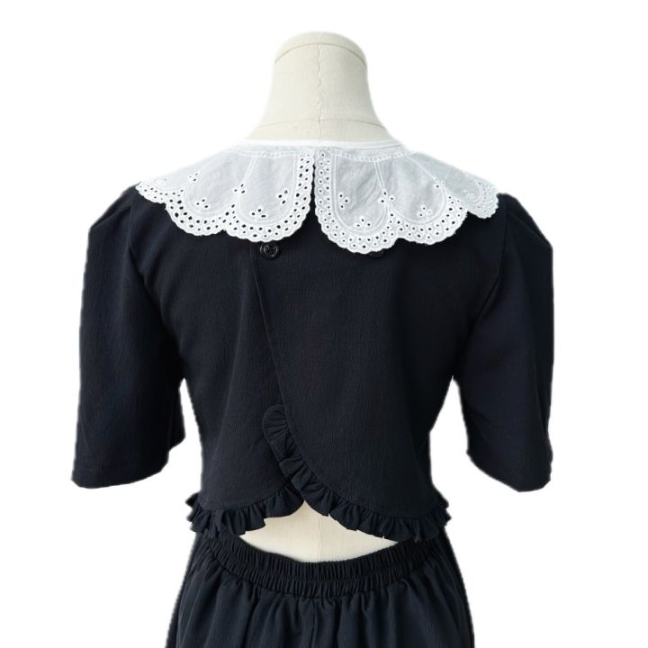 New%20White%20Women's%20Fashion%20Lace%20Collar%20New%20Organza%20Embroidery%20White%20Detachable%20Shirt%20Lace%20Up%20Shawl%20Fake%20Collar%20-%20Image%204