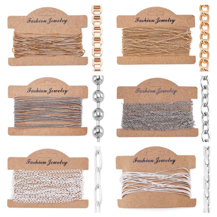 6 Types Jewelry Making Chains Plated Silver Gold Copper Cable Link ...