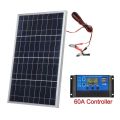 Solar Panel 18V 20W Portable Controller Power Set Alligator Clip Outdoor Rechargeable Household Solar Generator Solar Charger RV.