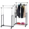 Premium Quality Double pole telescopic folding clothes rack with shelves ,clothes rack, double pole cloth rack, modern cloth rack,stainless steel cloth rack,cloth stand,Double Pole Telescopic Clothes Rail Mixer Mog. 