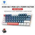 Machenike K500-B61 Mini Mechanical Keybaord 60% Form Factor 61Keys Gaming Keybaord Wired Full Key Hot-Swappable RGB Backlit. 