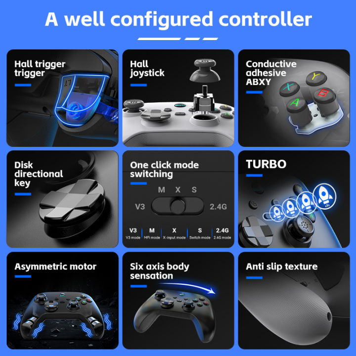 G6%20Mobile%20Game%20Controller%20For%20Switch/IOS/Andriod/PC%20Support%20Streaming%20media/cloud%20Game%20Mobile%20Phone%20GamePad%20Hall%20effect%20joystick%20-%20Image%206