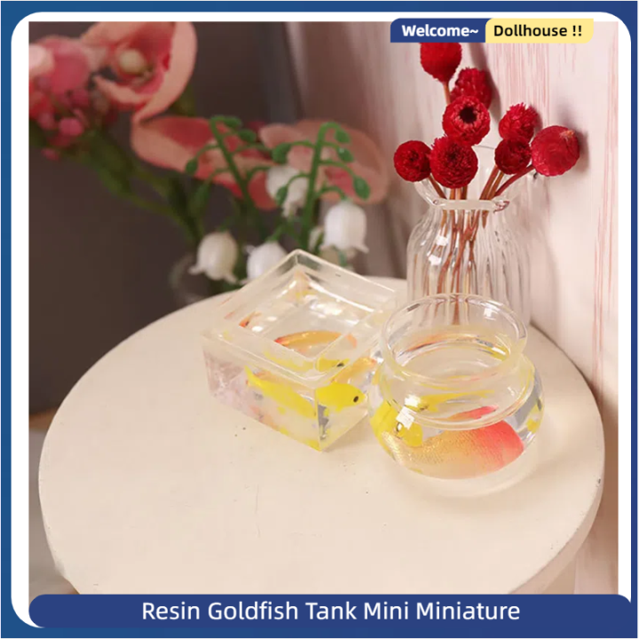 Picture Idea: 1Set Resin Goldfish Tank Mini Miniature Aquarium Model Doll House