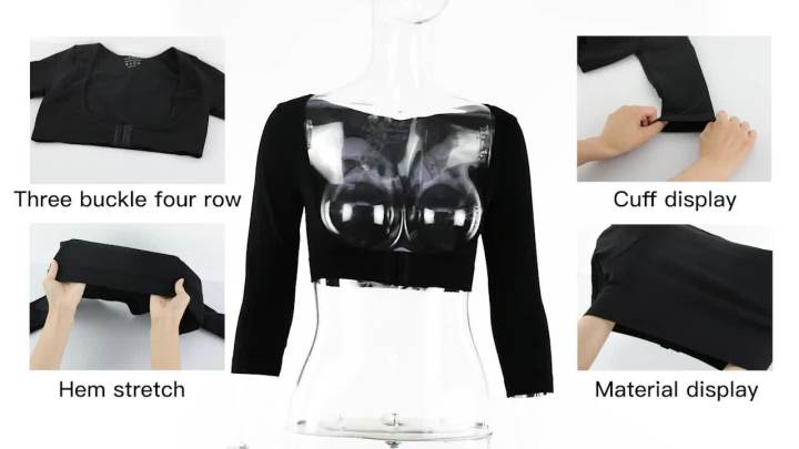 Upper Arm Shapers Compression Long Sleeves Women Arm Shapewear Humpback Posture Corrector Shoulder Breast Support Push Up Tops