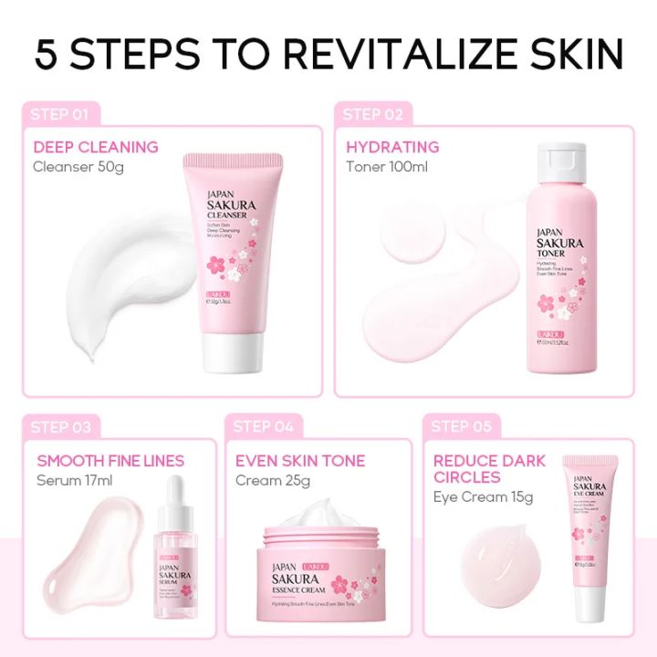 LAIKOU%20Sakura%20Kit%20Skin%20Care%20Sets%20Moisturizing%20and%20Reducing%20Fine%20Lines%20Cleansing%20Pore%20Product%205-Piece%20Korean%20Women's%20Day%20%20-%20Image%203