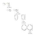 4Pairs Stainless Steel Small CZ Hoop Star BalL Stud Earrings Set for Women, 18K Gold Plated Earring Stack for Multiple Piercing. 