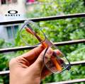 Premium Oakley Rectangular Eyeglasses for Men - Stylish Matte Black Frame with Vibrant Orange Temples & Black Finish | Durable & Lightweight Design | Perfect for Everyday Wear | Irfan Optics.