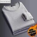 Winter Men's Thickening Velvet Warm Tops Men's Winter Long-sleeved Thermal Underwer Male Round Neck Fashion T-shirt M-5XL.