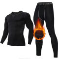 New Winter Warm Men Fleece Thermal Undershirts Long Johns Underwear Set Compression Tights Fitness Sports Tracksuit Set Shirt.