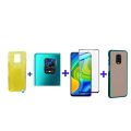 4-in-1 Combo Pack Screen Protector+Camera Lens Protector+Back Poly+Back Cover For Xiaomi Redmi Note 9/Note 9s/Note 9 Pro/Note 9 Pro Max. 