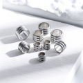 20pcs 3mm 5mm 6mm Stainless Steel Big Hole Spacer Beads DIY Charm Necklace Bracelet Jewelry Making Findings Accessories. 