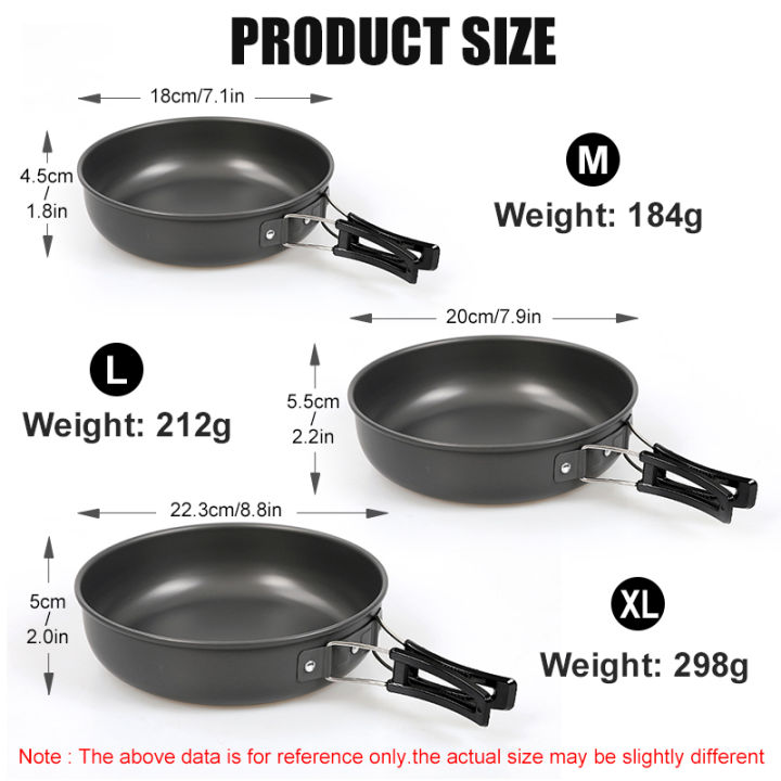 WESTTUNE%20Camping%20Frying%20Pan%20Aluminum%20Camping%20Picnic%20Plate%20Dish%20Portable%20Outdoor%20Cookware%20with%20Foldable%20Handle%20Hiking%20Cookware%20-%20Image%202