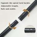Black Non Drilling Shower Curtain Rod Spring Rotating Telescopic Wardrobe/Curtain Rod Extendable Anti Slip Stainless Steel Rod. 