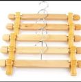 6 Pcs Wooden Hanger With Plastic Clip Stainless Steel Frame. 