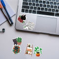 50 PCS Cat and Plant Stickers for Water Bottles,Cute Vinyl Waterproof Laptop Skateboard Stickers Aesthetic Computer Hydroflask. 