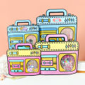 20/50Pcs Retro Radio Pattern Ziplock Snack Bag Cute Sealed Festival Handbag for Kids Birthday Party Favors Candy Cookie Packing.