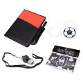 1set Red and Yellow Card Kit Football Referee Tools With Football Captain Armband Whistle CoinLeather bag Pencil Paper.
