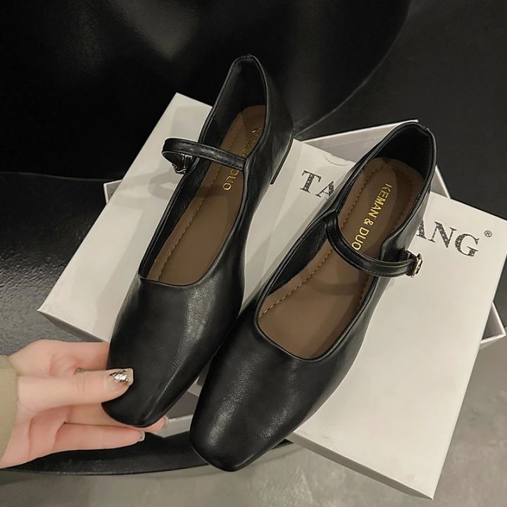 Mary%20Jane%20Single%20Shoes%20Thick%20Heel%20Shoes%20Elegant%20Classic%20Retro%20Square%20Toe%20Comfortable%20Soft%20Shallow%20Cut%20Low%20Heel%20Women's%20Shoes%20-%20Image%202