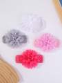 4pcs/set 5.3'' Baby Girls Big Chiffon Flower Headbands Soft Strecth Hairband Lovely Headwrap Newborns Infants Hair Accessories. 