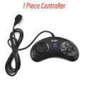 1-2 Pcs Black Gamepad Controller For Sega Mega Drive 9 Pin 6 Buttons Gamepads for Sega Genesis 16 bit video game console. 