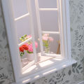 1/12 Dollhouse Wooden Window Frame Model Dollhouse Mini Furniture Decoration Toy Dolls House Micro Scene Construction Props. 