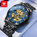 OLEVS 9901 Fashion Men's Watches Stainless Steel Hollow Out Mechanical Watch for Man Original Brand Automatic Movement Business.