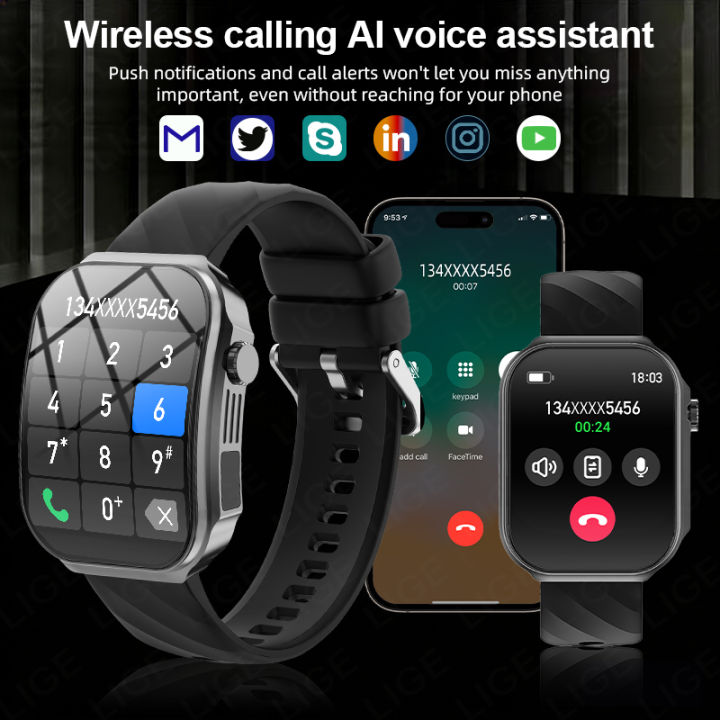 LIGE%20Smart%20Watch%20Men%203D%20Curved%20Surface%20Screen%20Bluetooth%20Call%20Flashlight%20100+%20Sports%20Modes%20Watches%20AI%20Voice%20Waterproof%20Smartwatch%20-%20Image%202