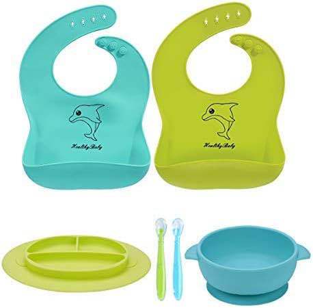 6pcs baby silicon feeding set