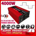 4000W Sine Wave Inverter 12V to AC 220V/110V Voltage Transformer Power Socket Converter for Car Home Outdoor. 