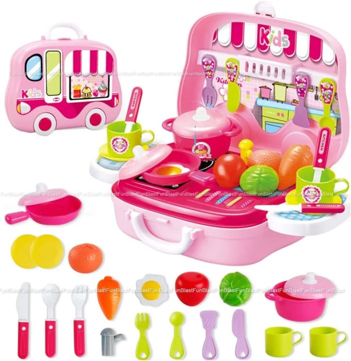 Kitchen Playset Toys for Girls Little Chef Play Set Kitchen Cooking Pretend Play Set Toy for Kids Toys for 3 Years Girls Boys Kids Set of 26 Pcs Multicolor Daraz .bd