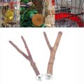 Natural Wood Pet Parrot Raw Wood Fork Tree Branch Stand Rack Squirrel Bird Hamster Branch Perches Chew Bite Toys Stick. 