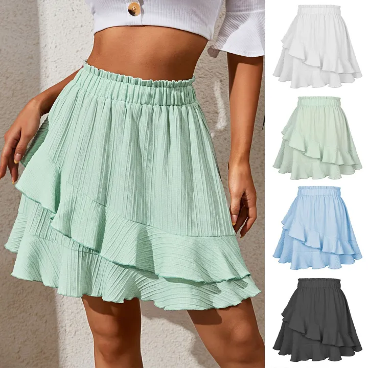 Women'S%20Skirt%20Fashion%20Women'S%20Ruffle%20Skirt%20High%20Waist%20Irregular%20Solid%20Color%20Short%20Skirt%20Women'S%20Fashionable%20Solid%20Color%20Skirt%20-%20Image%202