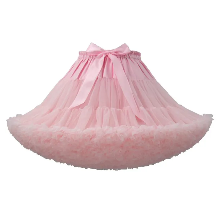 Womens%203-Layered%20Pleated%20Tulle%20Petticoat%20White%20Black%20Pink%20RedTutu%20Puffy%20Party%20Cosplay%20Skirt%20-%20Image%202