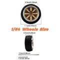 Kicarmod 1/64 Model Car ABS Wheels with Tire Rivet Axle Metal Rims Diameter 11mm Refitting Parts For Model Car MINIGT.
