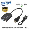 Adapter HDMI-compatible to VGA With Audio Cable Converter HD1080P for PC Laptop to HDTV Projector HDMI-compatible to VGA Adapter. 
