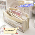 Six Layer Large Capacity Pencil Bag Pen Case Stationery Supplies High Appearance Aesthetic Transparent PVC Storage Organizer. 