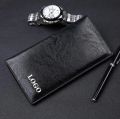 Lustrous Leather Long Wallet for Men | Black. 
