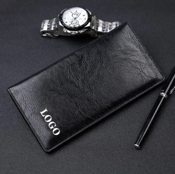 Lustrous Leather Long Wallet for Men | Black