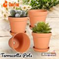 4 Pack Mini Terracotta Pots with Drainage Holes for Plants,Hand made Clay Flower pot, Succulent, Cactus. 