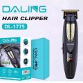 Daling DL-1775 trimmer, rechargeable hair trimmer, beard clipper for men, USB Type-C trimmer, cordless grooming kit, powerful motor trimmer, stainless steel blade trimmer, adjustable length hair clipper, portable beard trimmer, men’s grooming tool. 