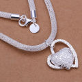 DOTEFFIL 925 Sterling Silver Gorgeous Charm Fashion Charm Heart Wedding Lady Love Necklace Noble Luxury 18 Inches Silver Jewelry.